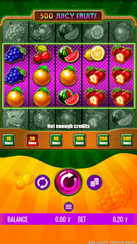 500 Juicy Fruits LTC Casino Screenshot