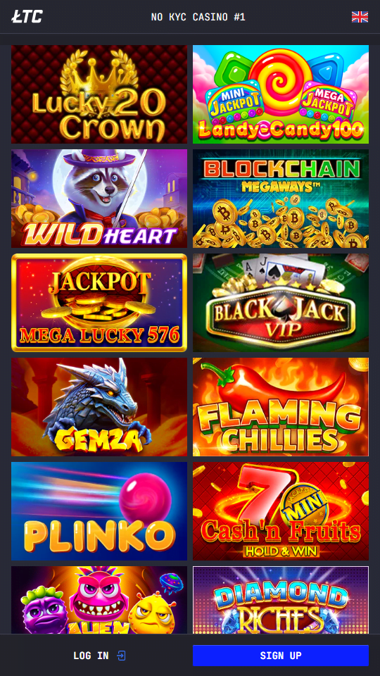 LTC Casino Main Page Mobile
